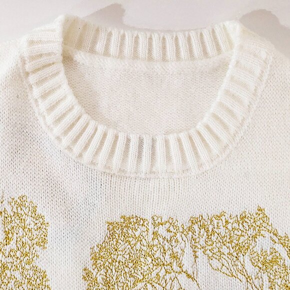 White Sleeveless Sweater Vest / One Size - Picture 8 of 10